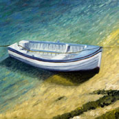 White Boat at Mousehole Thumbnail